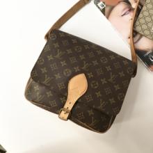 LV老花斜跨马鞍包方包中古二手正品路易威登单肩包