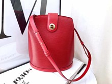LV路易威登红色水波纹水桶单肩斜挎包vintage二手正品