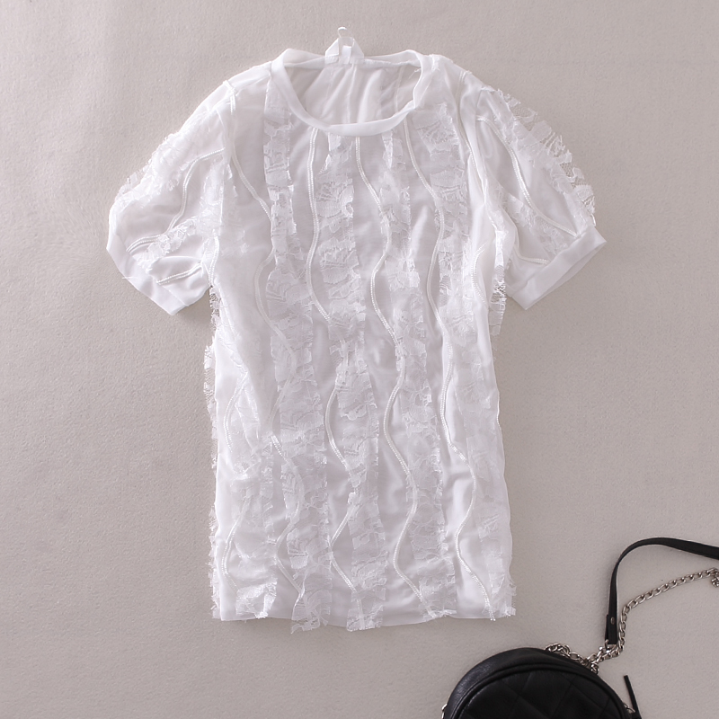 品牌折扣店商场专柜撤柜剪标女装清仓T恤弹力