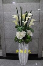 客厅售楼部样板房欧式现代装 落地大花瓶仿真插花艺套装 酒店 饰摆件