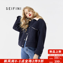 诗凡黎2018秋装新款韩版学生毛呢外套女短款宽松羊毛呢大衣女图片