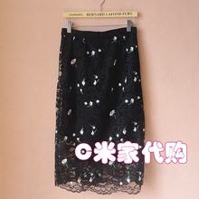 拉夏贝尔2018春装新款正品LB蕾丝包臀裙一步裙中裙半身裙60006403图片