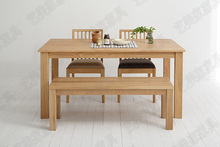 北欧餐桌实木白橡木桌日式饭桌小户型简约长方形餐厅8人家具组合