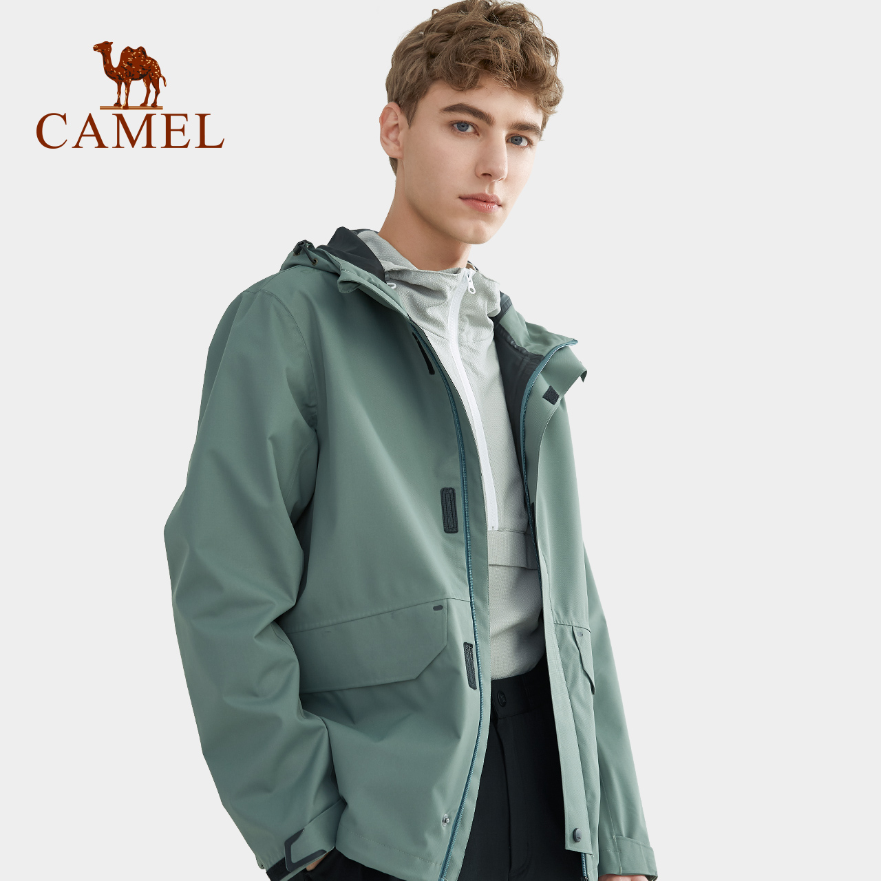 Camel Outdoor Trendy Charge Coat Men's 2019 Autumn/Winter New Windproof Mountaineering Coat Single Layer Thin Style Charge Coat