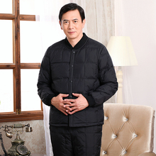 中老年羽绒服男士加厚保暖大码长袖内胆爸爸装内外穿冬装棉衣短款