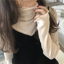 HEYGIRL黑哥 复古高领雪纺内搭女 打底衫 上衣冬季 纯色长袖