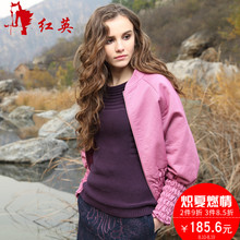 Redhero/红英田园女装冬季新款时尚棉服松紧缩口短款棉衣外套图片