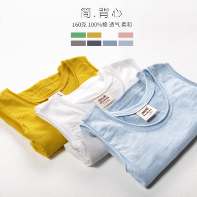 儿童背心男夏装童装2018新款男童背心夏季纯棉中大童男孩背心无袖