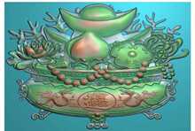 精雕图浮雕图聚宝盆