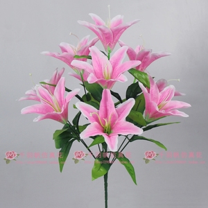 千羽帆仿真10头12厘米小百合香水百合小虎兰装饰摆放插花绢花