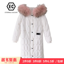 永恒颜色2018冬季新款字母毛领长袖拉链百搭羽绒服女K407Y410图片