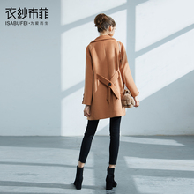 爱情密码秋冬季驼色毛呢外套女装港风chic中长款茧型呢子大衣韩版图片