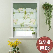 现代美式乡村大花田园风罗马帘升降帘 阳台卧室书房飘窗帘 绽放