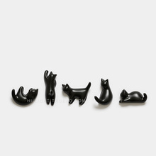 仅可挂小件创意黑猫磁性小挂钩冰箱贴强力磁铁吸铁石 简约北欧ins
