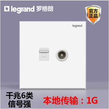 TCL罗格朗超6类六类电脑网络网线网口有线电视插座面板二合一组合