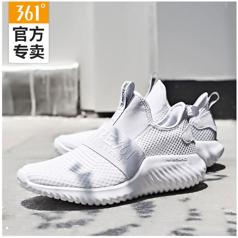 361 men's shoes, white sports shoes, 2019 new winter mesh breathable leisure travel shoes, student running shoes, male