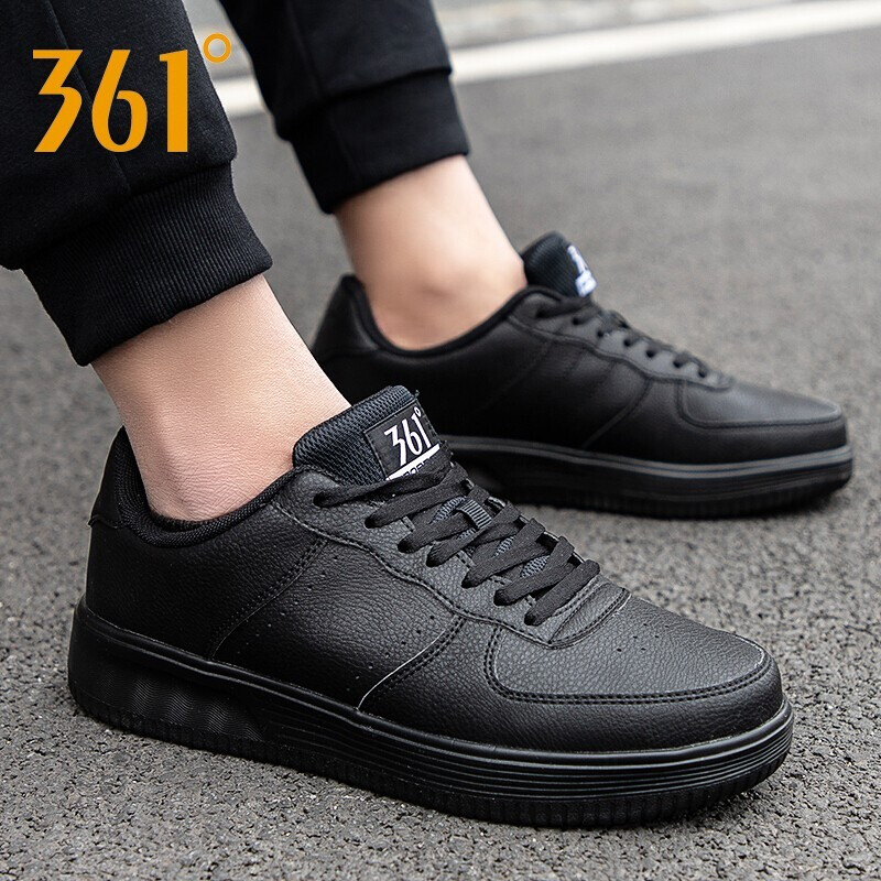 361 board shoes men's shoes 2019 new winter 361 degree student black Air Force One casual shoes low top sneakers