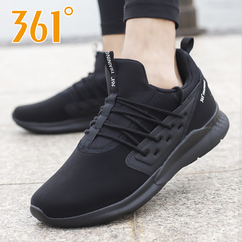 361 degree men's shoes, running shoes, men's 2019 autumn/winter new shock absorption and breathable running shoes, 361 black sports shoes, men's K