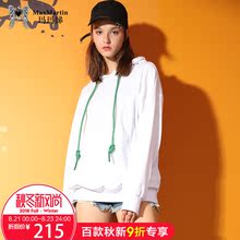 玛玛绨2018秋冬新款韩版纯色简约套头卫衣女百搭口袋连帽秋装上衣图片