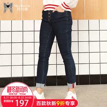 玛玛绨2018秋冬新款韩版薄款紧身裤学生百搭休闲显瘦弹力牛仔裤图片