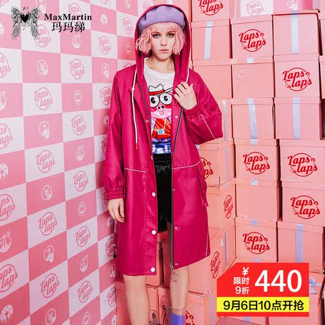 玛玛绨连帽风衣女中长款韩版秋冬2018新款chic港风嘻哈宽松外套潮商品大图