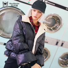 玛玛绨2018冬装新款纯色连帽面包服加厚宽松羽绒服女潮流短款外套图片