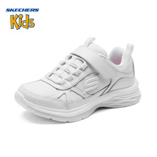 Skechers斯凯奇女童鞋 高回弹鞋垫白色运动鞋魔术贴小白鞋82274L