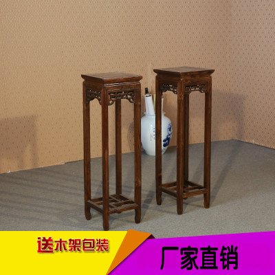 榆木落地花架专卖店