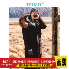inman茵曼旗舰连帽毛领宽松长款羽绒服2018冬装新款韩版过膝外套图片