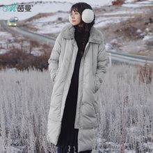 茵曼旗舰店长款羽绒服2018冬装新款可拆毛领过膝加厚羽绒服女外套图片