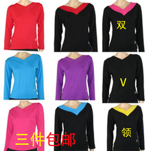 V领莫代尔广场舞蹈服装 上衣 拉丁健身服练功服女长袖 正品 体韵新款