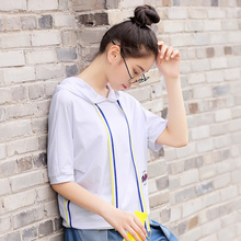 西子小荷酷短袖t恤女街头宽松2018夏季新款韩版初中学生少女上衣图片