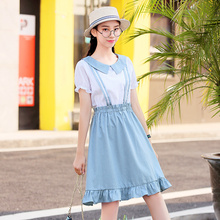 西子小荷少女连衣裙小清新2018夏新款韩版显瘦中学生洋气a字裙女图片