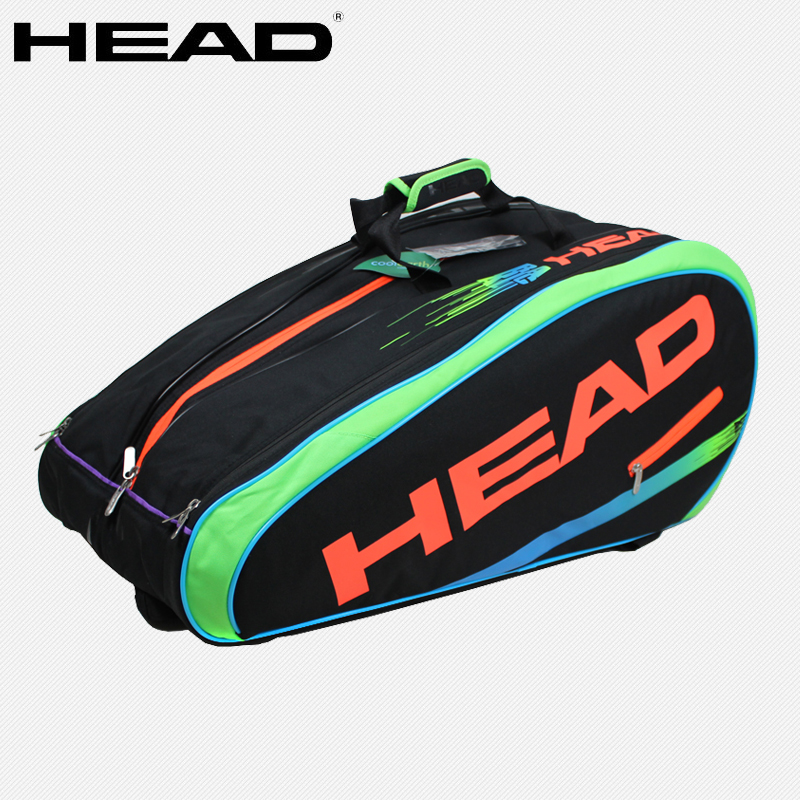 海德HEAD 9支装网球包 双肩背 穆雷签名 霓虹网球包