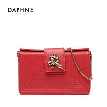 Daphne/达芙妮包包2018磁吸扣小方包女单肩斜挎包欧美风时尚百塔