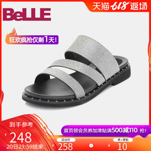 百丽凉拖鞋 Belle 格力特平底罗马女鞋 商场同款 S6E1DBT8