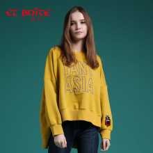 Et Boite/法文箱子秋季新款宽松绣花前短后长上衣卫衣女E182C203图片