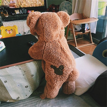 婴儿冬装新生儿外出抱衣动物衣服可爱爬服儿童小熊连体衣加厚棉衣