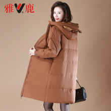 雅鹿羽绒服辣妈妈冬装外套中长款洋气上衣中老年女装棉服保暖潮图片