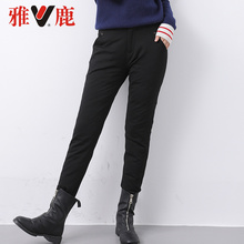 雅鹿高档中老年女装羽绒裤保暖裤休闲加绒加厚妈妈装新款潮流韩版图片