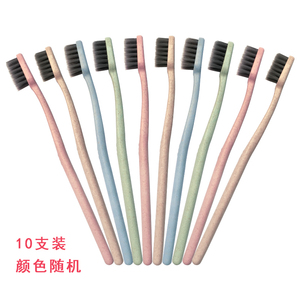 10支小麦秸秆旅行软毛牙刷