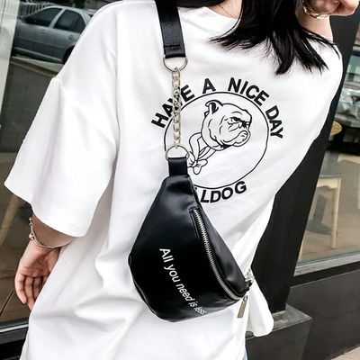 腰包女2018新款时尚少女小挎包链条百搭ins超火韩国简约胸包潮包