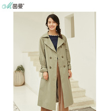 茵曼旗舰店2018秋装新款女装复古英伦中长款过膝风衣外套春秋大衣图片