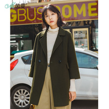 茵曼旗舰店2018秋装新款女装双面呢子毛呢外套中长款妮子羊毛大衣图片