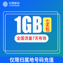 自动充值 7天有效 广东全国1G7天包