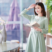 伶俐柠檬原创复古11285中国风文艺范中长款连衣裙淑女裙 限量10件图片