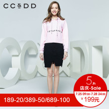 CCDD2018秋装新品专柜正品时尚字母系带套头卫衣女宽松长袖上衣图片