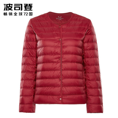 波司登秋冬加肥加大内胆中老年大码羽绒服女士短款内恤B80130012B商品大图