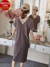 母乳衣夏天潮 产后喂奶衣服哺乳期短袖 辣妈款 哺乳连衣裙夏外出时尚