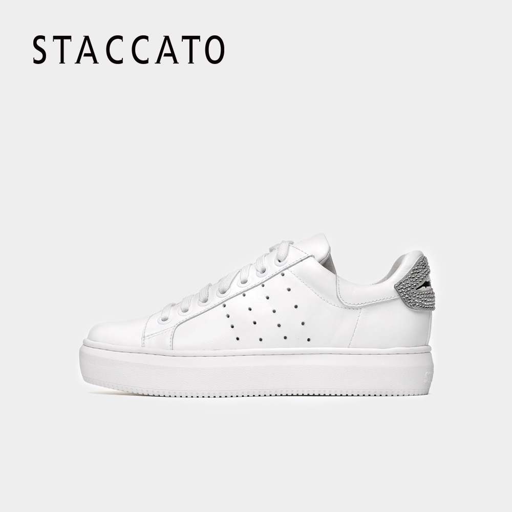 9D603CM7思加图秋季专柜同款简约休闲小白鞋女单鞋STACCATO